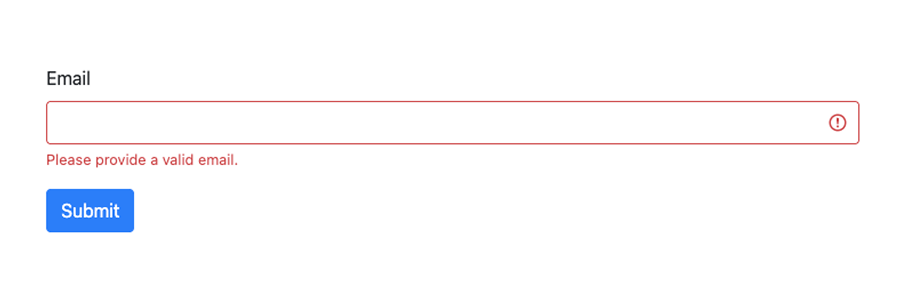 Validation error example
