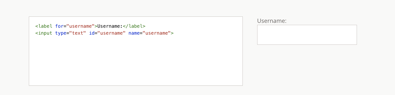 Using the for attribute to anchor the label