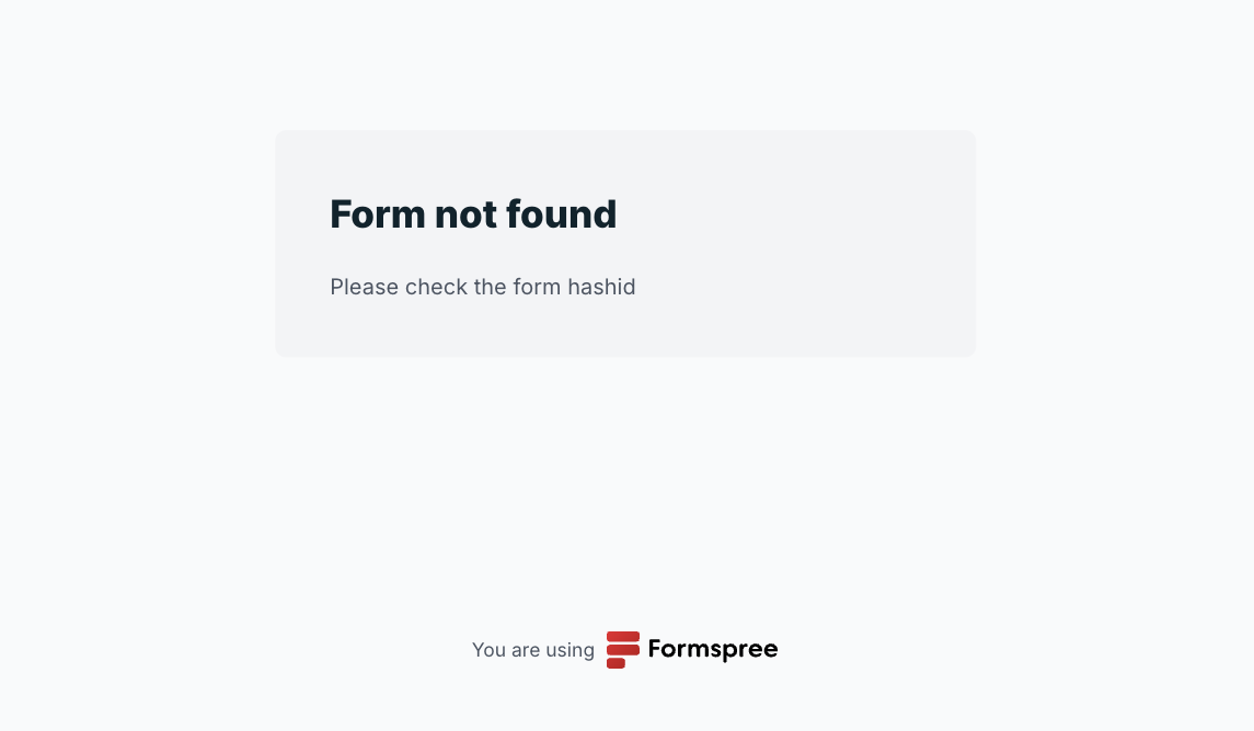 Form not found error